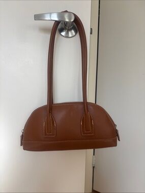 Zara Brown Mini Dome Shoulder Bag
